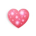 Red glitter heart. Shiny glitter decoration for ValentineÃ¢â¬â¢s Day